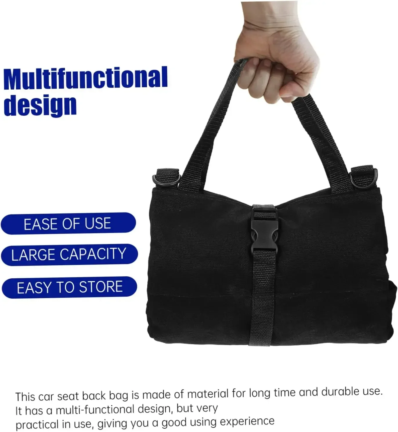 Water-Resistant Tool Bucket Bag with Handles, Foldable Multi-Pocket Storage for Car Repair/Camping/Hardware Tools Organization