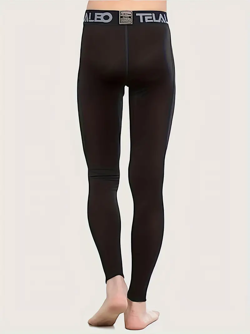 HOPLYNN ボーイズ コンプレッション ストレッチ ブラック レギンス、速乾性と通気性のあるアウトドア ランニング トレーニング スウェットパンツ