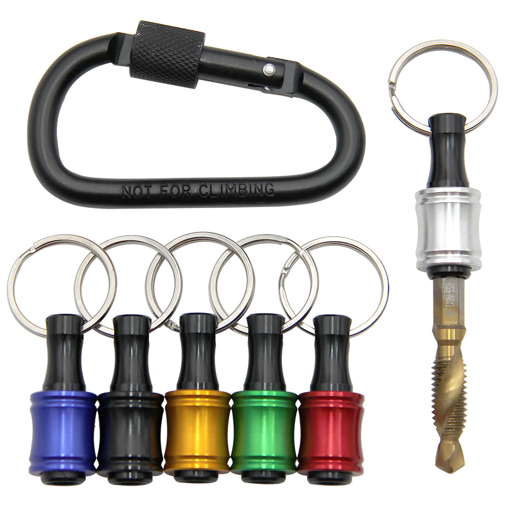 ชุดอุปกรณ์สว่านมือพวงกุญแจ6ชิ้น, ด้ามไขควง1/4หกเหลี่ยมหัวไขควงก้านเปลี่ยนสีได้อย่างรวดเร็ว