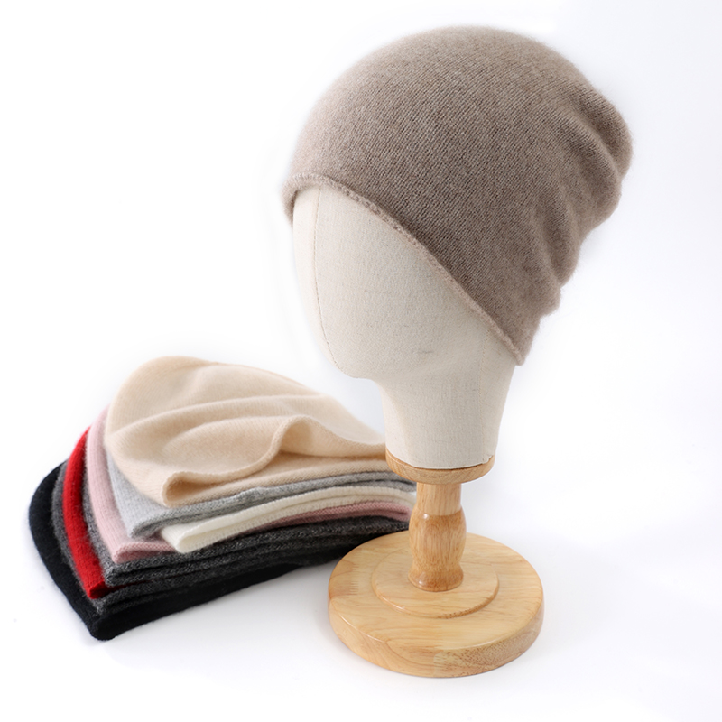 2024 Nieuwe Winter 100% Kasjmier Gebreide Unisex Warme Muts Hoge Kwaliteit Effen Vrije tijd Mouw Hoed Heren En Dames Hoge Kwaliteit Hoed