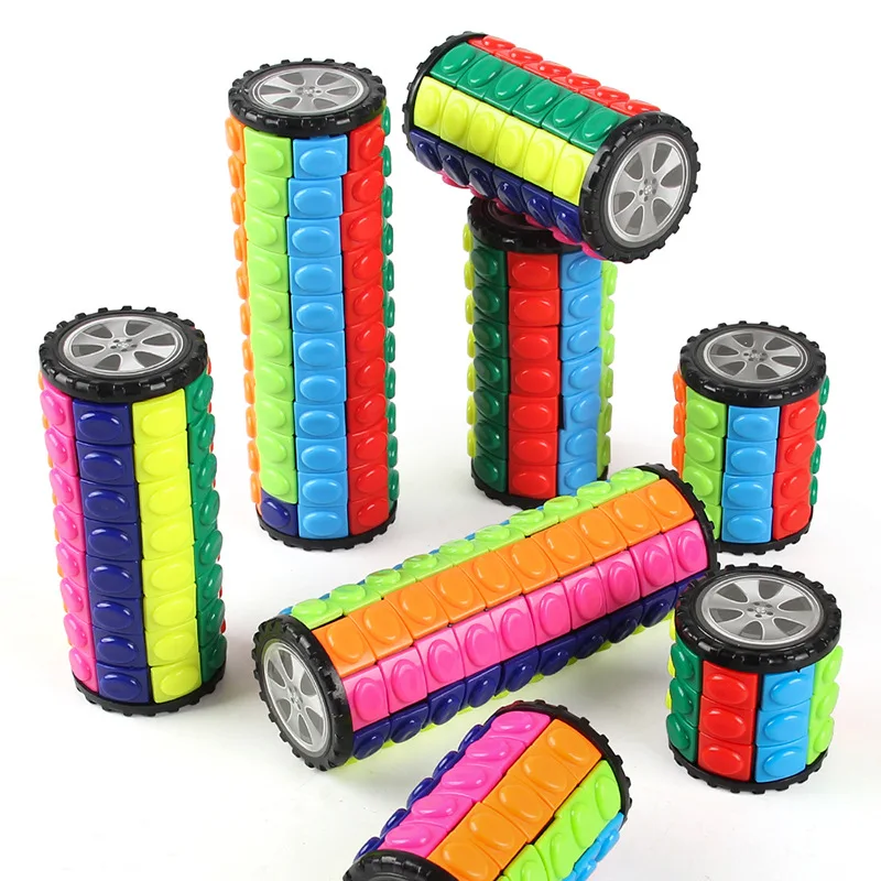 Criativo 3d rotativo cubo deslizante quebra-cabeça cor torre descompressão romance cubo criança quebra-cabeça brinquedo pai-filho montessori prop presente
