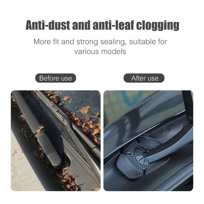 Car Windshield Wiper Arm Protector Cover, Dustproof Blades, Auto Silicone Pad, Prevenir Folhas, Protective Covers Acessórios, 2Pcs