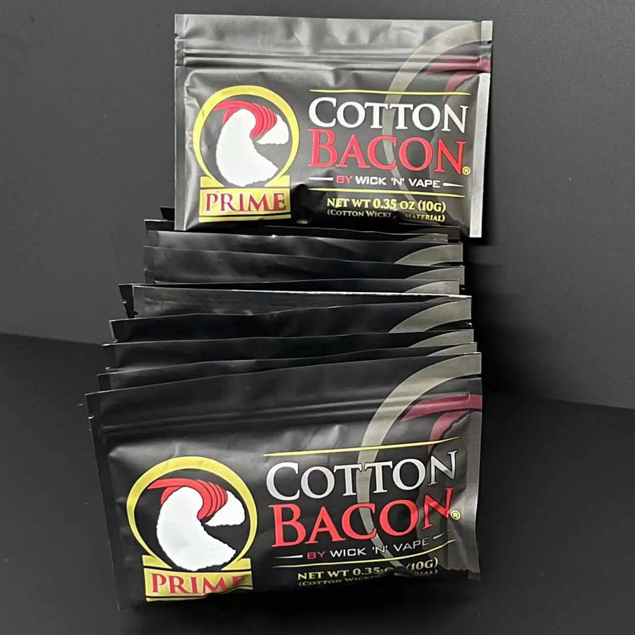 10er Pack Prime Gold Version Speck Bio-Baumwolle für vorgefertigte verschmolzene Alien Clapton Coil Ni80 Ka1 SS316l Mesh Wire Befeuchter