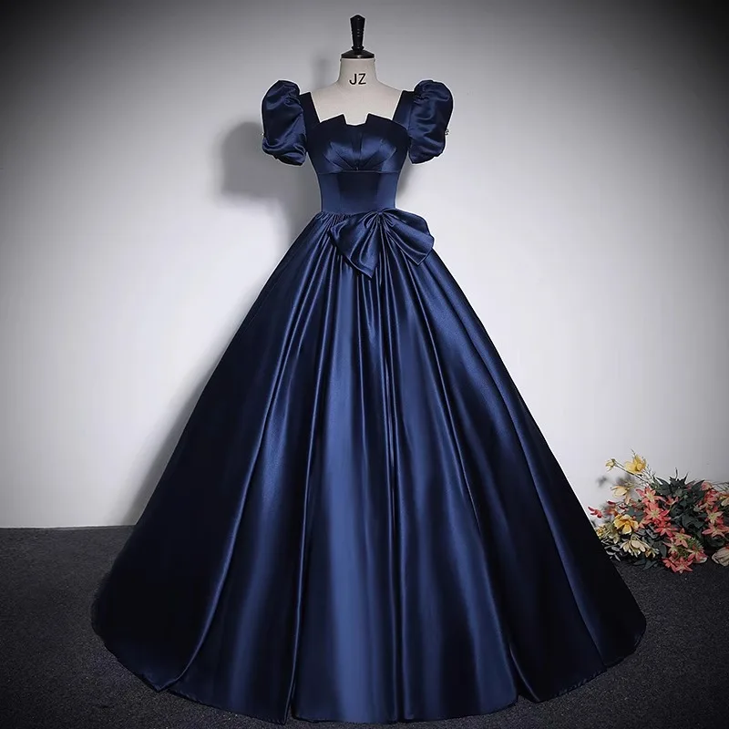 2025 primavera/verão novo vestido de noite feminino desempenho anfitrião banquete estudante voz reunião anual vestido de princesa parece fino