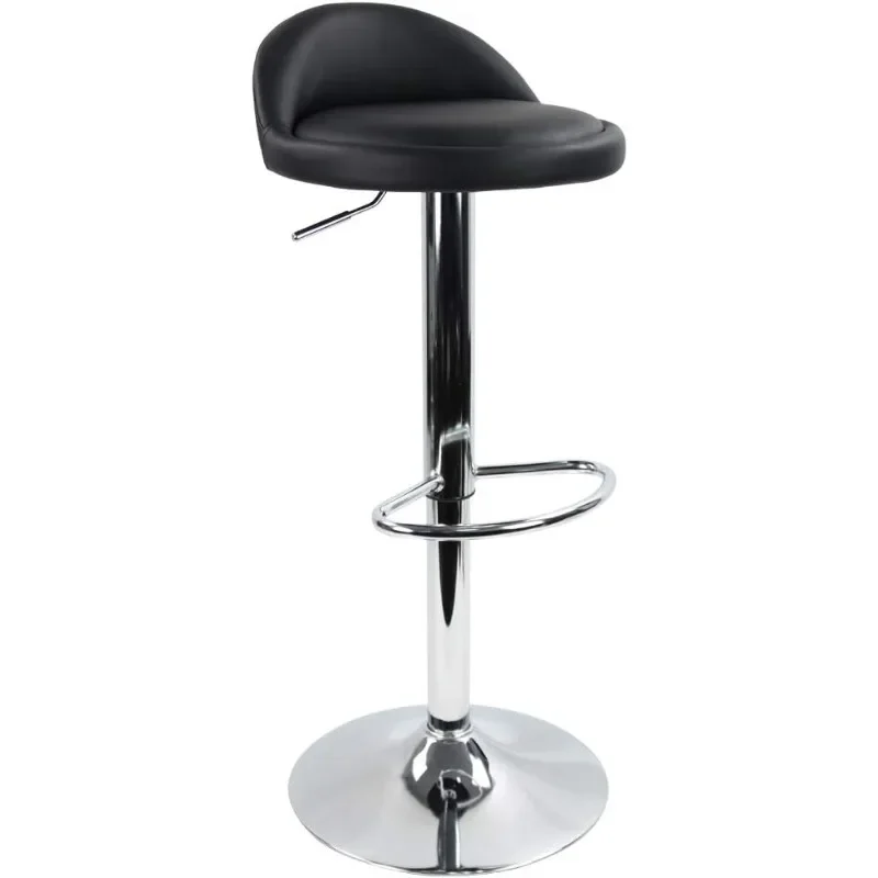 Tabouret de Bar rond en cuir PU avec dossier, chaise de Pub pivotante réglable en hauteur, tabourets de Bar de cuisine à domicile, tabouret sans dossier