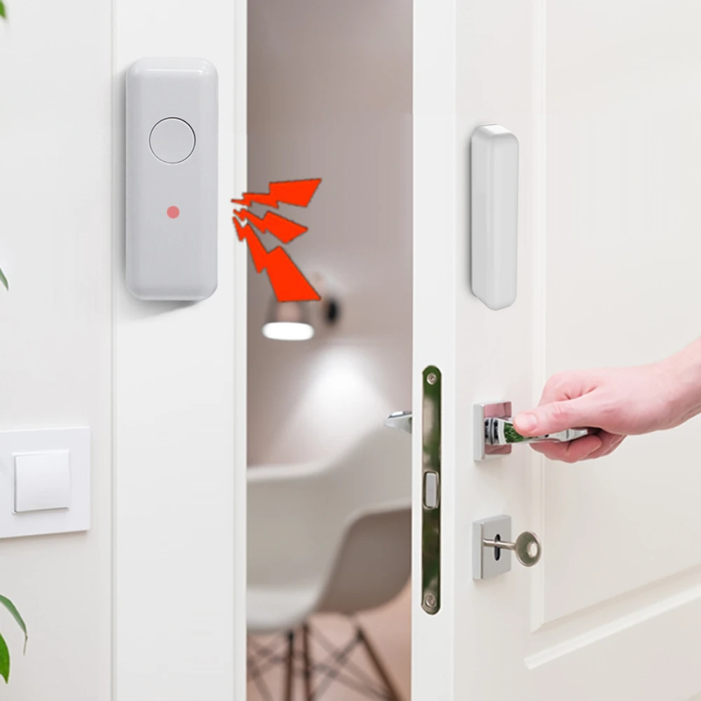 HIVA Drahtloser magnetischer Tür- und Fenstersensor EV1527 Codierungsmodus RF 433 MHz für Home Security Alarm System Home Einbruchalarm-Kits
