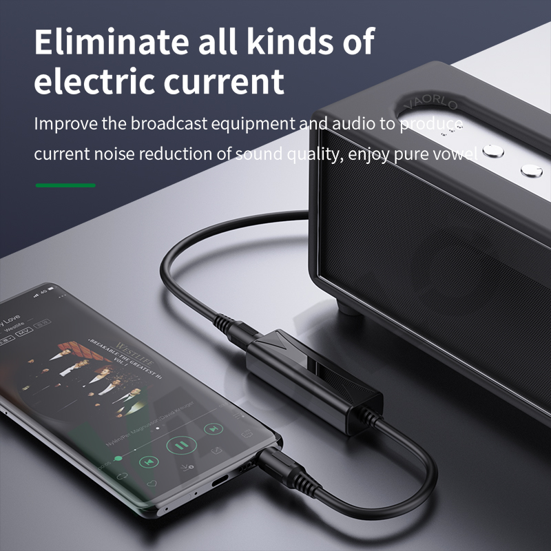 VAORLO 3,5 mm AUX Audio Anti-Interferenz Ground Loop Noise Filter Lsolator Beseitigen Sie die Unterdrückung für Home Stereo Car Audio System