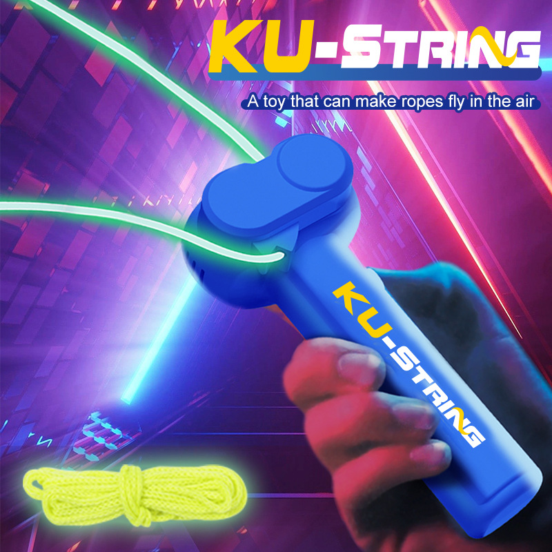 String Rope Glow in The Dark String Rope Launcher Lichtgevende draagbare handheld String Stress Relief Speelgoed voor kinderen Feestcadeau