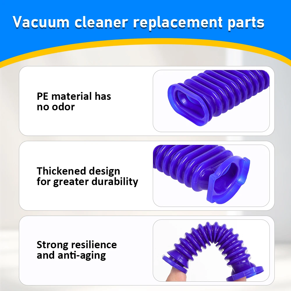 Lower Duct Hose for Dyson V7 V8 V10 V11 Vacuum Cleaner Soft Roller Soft Roller Flexible Soft Rubber Tube Nozzel Blue Hose Part