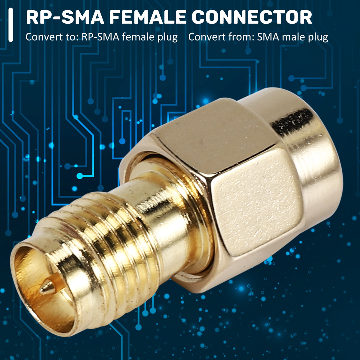 Conector coaxial do adaptador do RF, tomada masculina durável de SMA à fêmea do RP-SMA