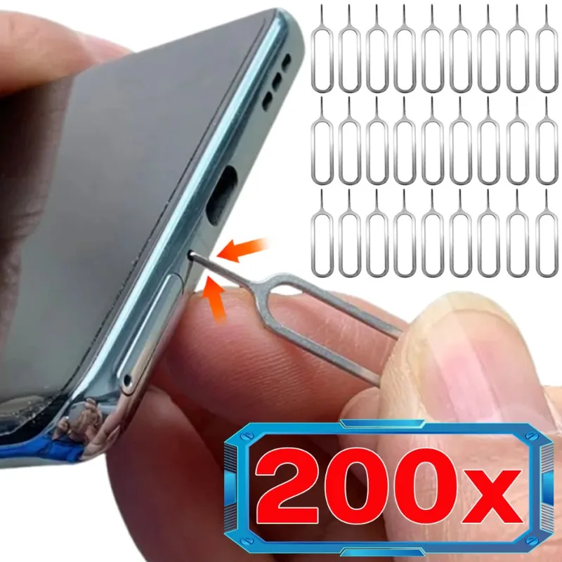 1-200PCS Universal Anti Verlust Pin Auswerfen Sim Karte Tray Offene Pin Nadel Schlüssel Werkzeug für iPhone 17 16 Samsung Xiaomi Redmi Huawei