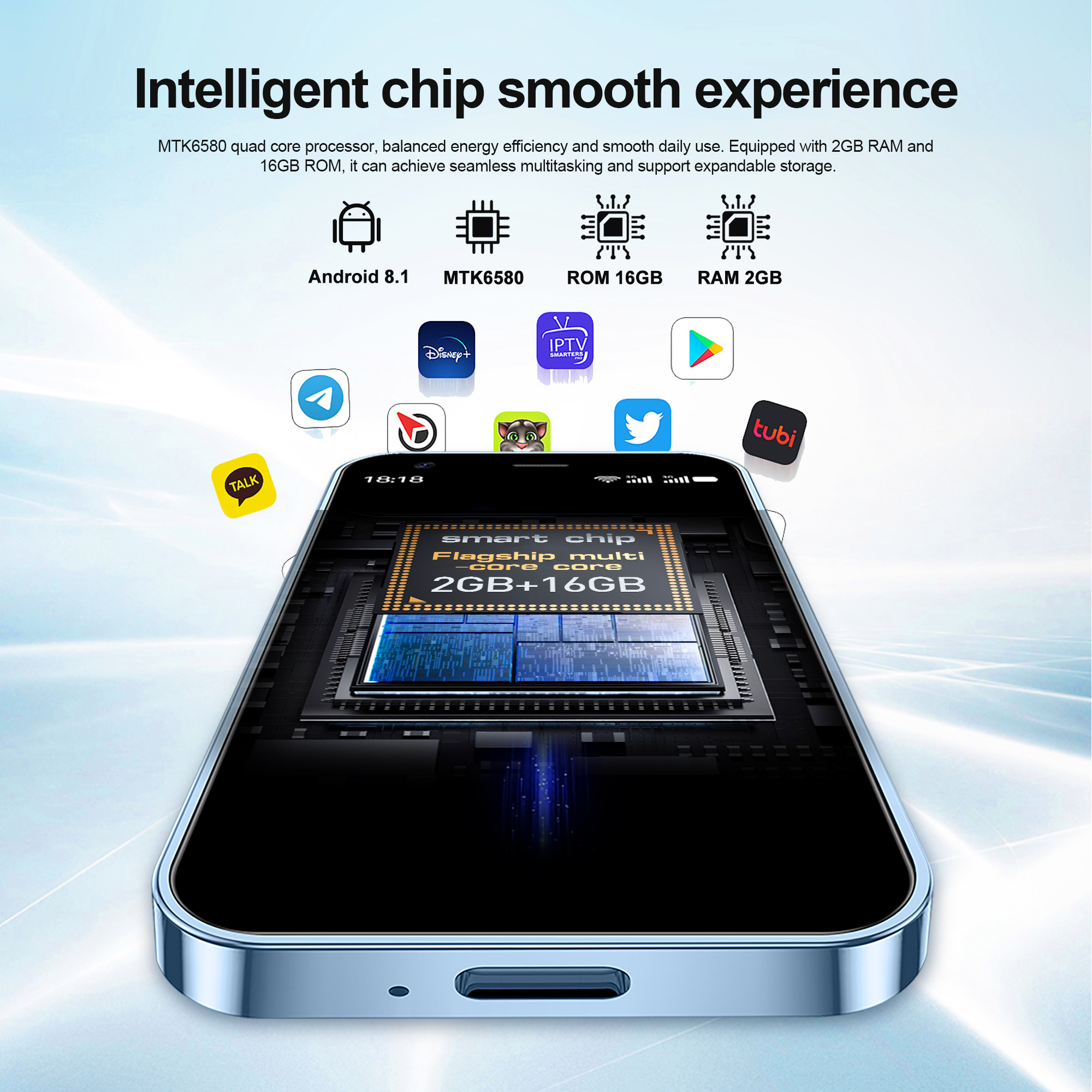 SERVO Mini Smartphone 3.0" Display 2GB+16GB 3G WCDMA Facial Recognition WiFi GPS Play Store Android Smart Phone Dual SIM Standby