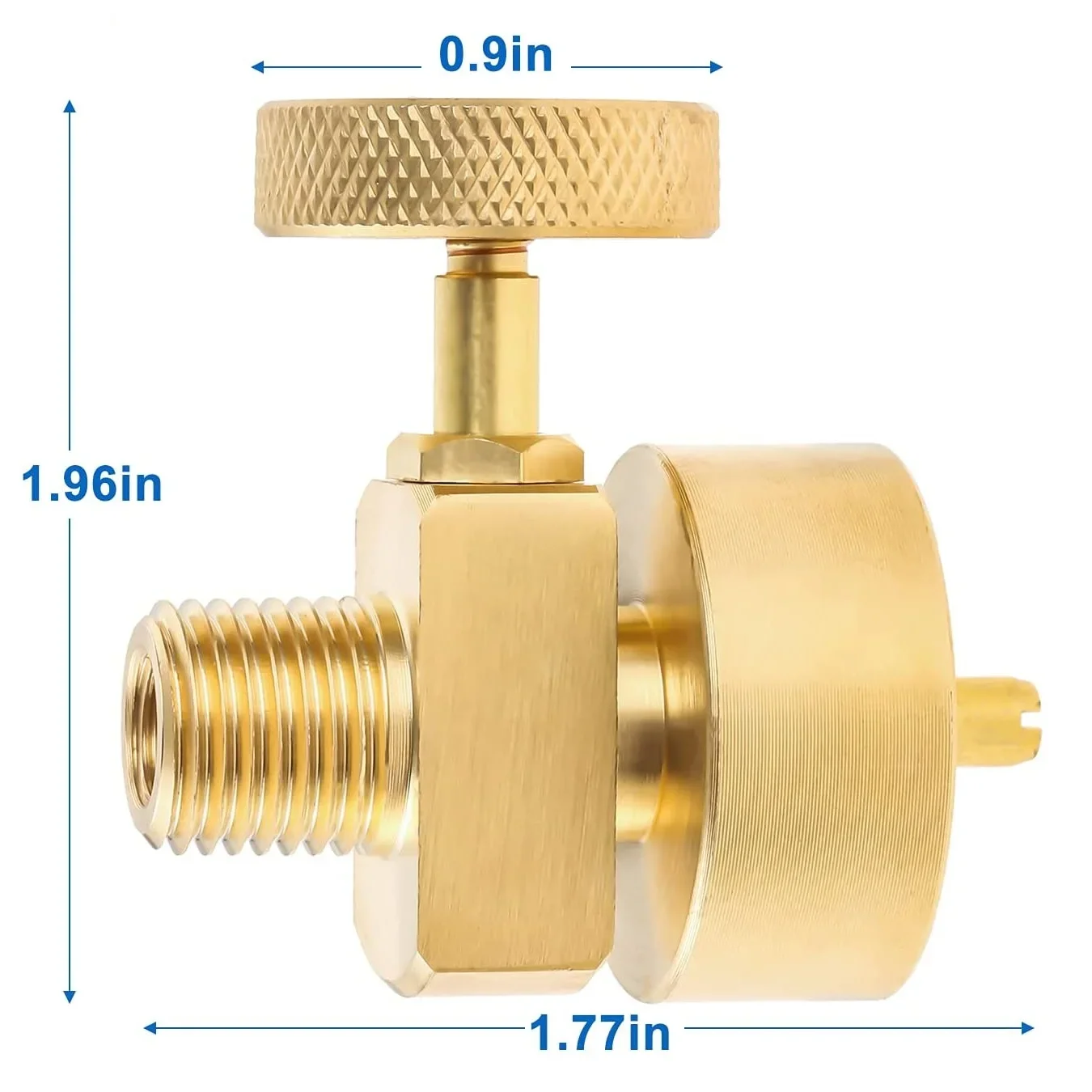 ทองเหลือง 1LB โพรเพนแก๊ส Disposal กระบอกขวดอะแดปเตอร์วาล์ว 1/4 "NPT ชาย & M8 * 1 หญิงสําหรับ BBQ Grill Fire Pit เตา