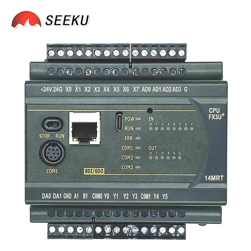 FX3U 14 20 24 32 MR MT MRT 6CH 0-10V аналоговый вход RS485 MODBUS датчик веса вход самонастройка NTC 10K Ethernet