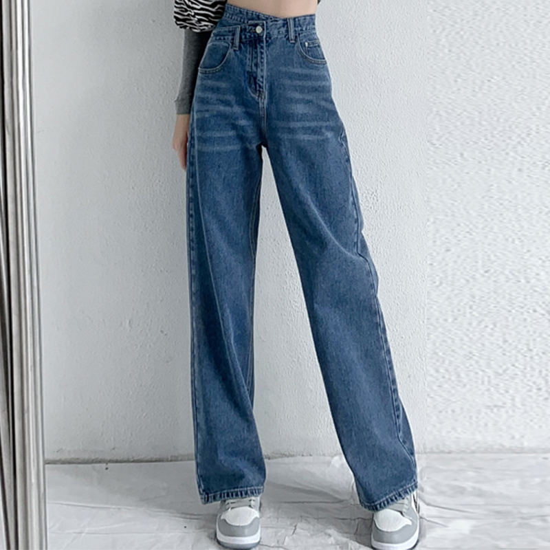 Zoenova calças de brim femininas perna larga mãe femme preto azul jeans cintura alta mulher calças 2023 roupas pantalones spodnie damskie