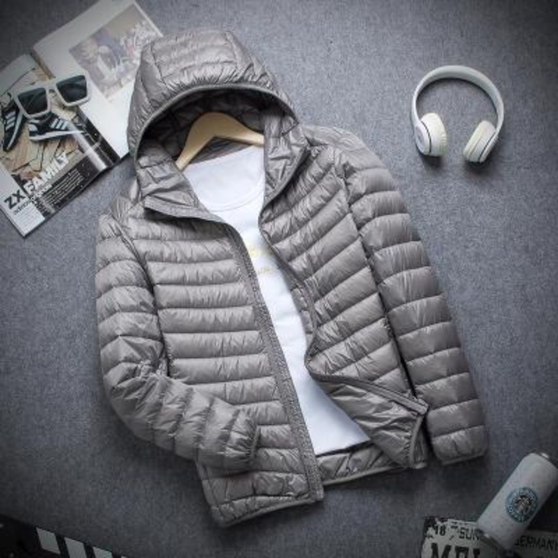 Nieuw Merk Herfst Winter Licht Donsjack Heren Mode Korte Capuchon Grote Ultra-Dunne Lichtgewicht Jeugd Slanke Jas Jassen