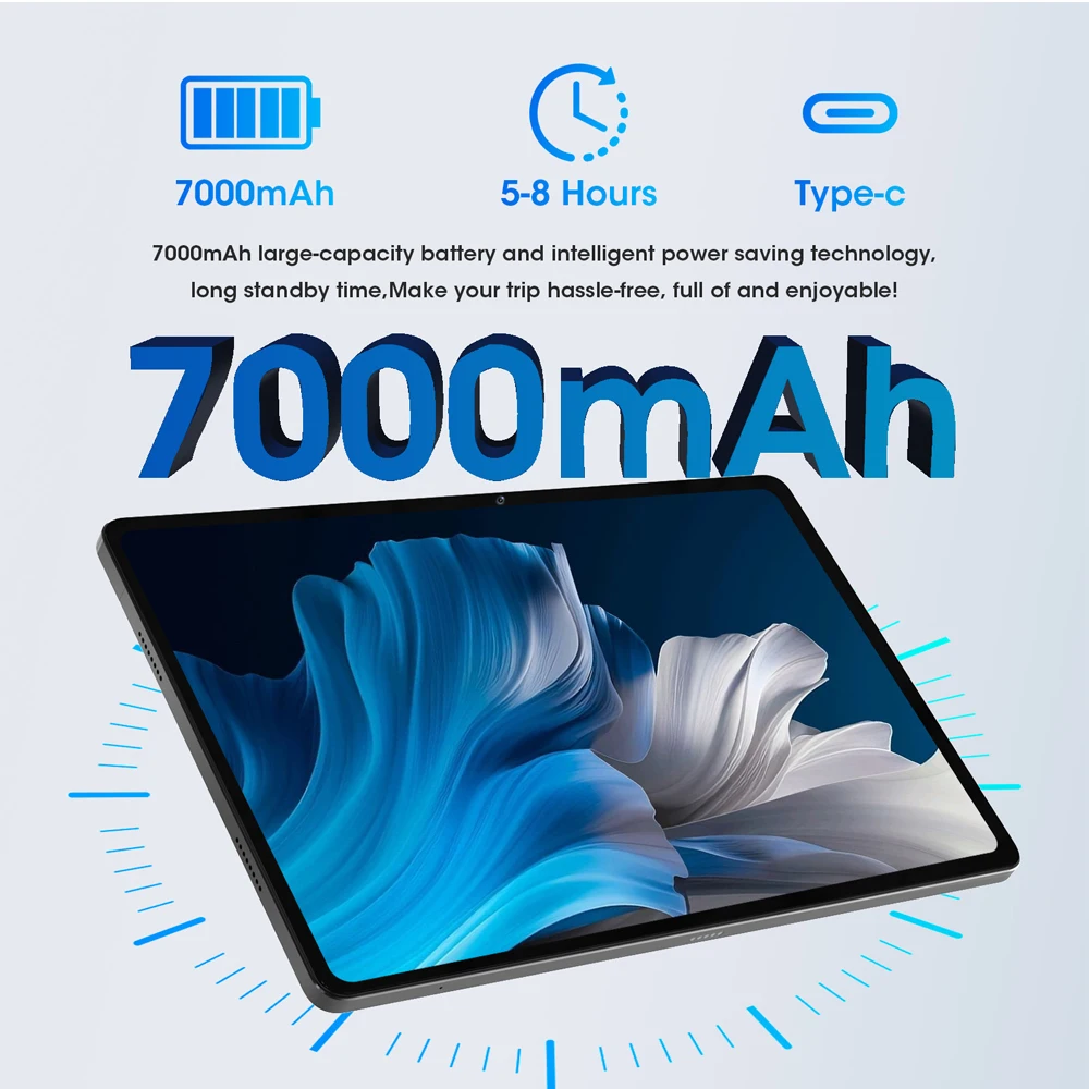 Weeliaksi Android 14 планшет, экран 10,95 дюймов, 14 ГБ + 128 ГБ, Восьмиядерный процессор, 1920x1200 FHD Incell 5 + 13 МП, двойная камера GPS WiFi6, аккумулятор 7000 мАч