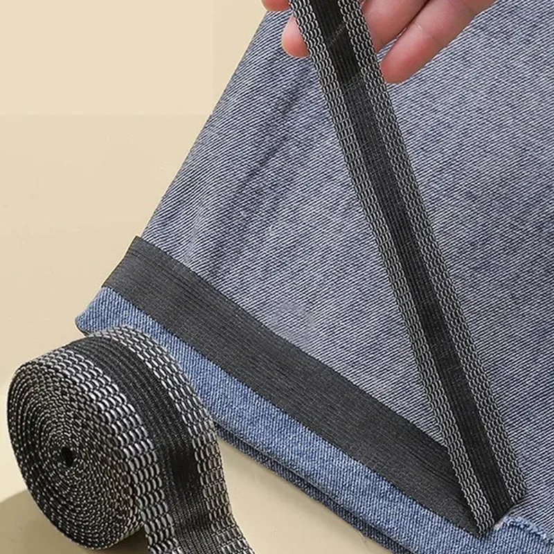 ขอบเสื้อผ้าสั้นวางเทปSelf-Adhesive Iron-On Patch Hemสําหรับกางเกงกางเกงสั้นซ่อมผ้าเสื้อผ้าเย็บเครื่องมือ