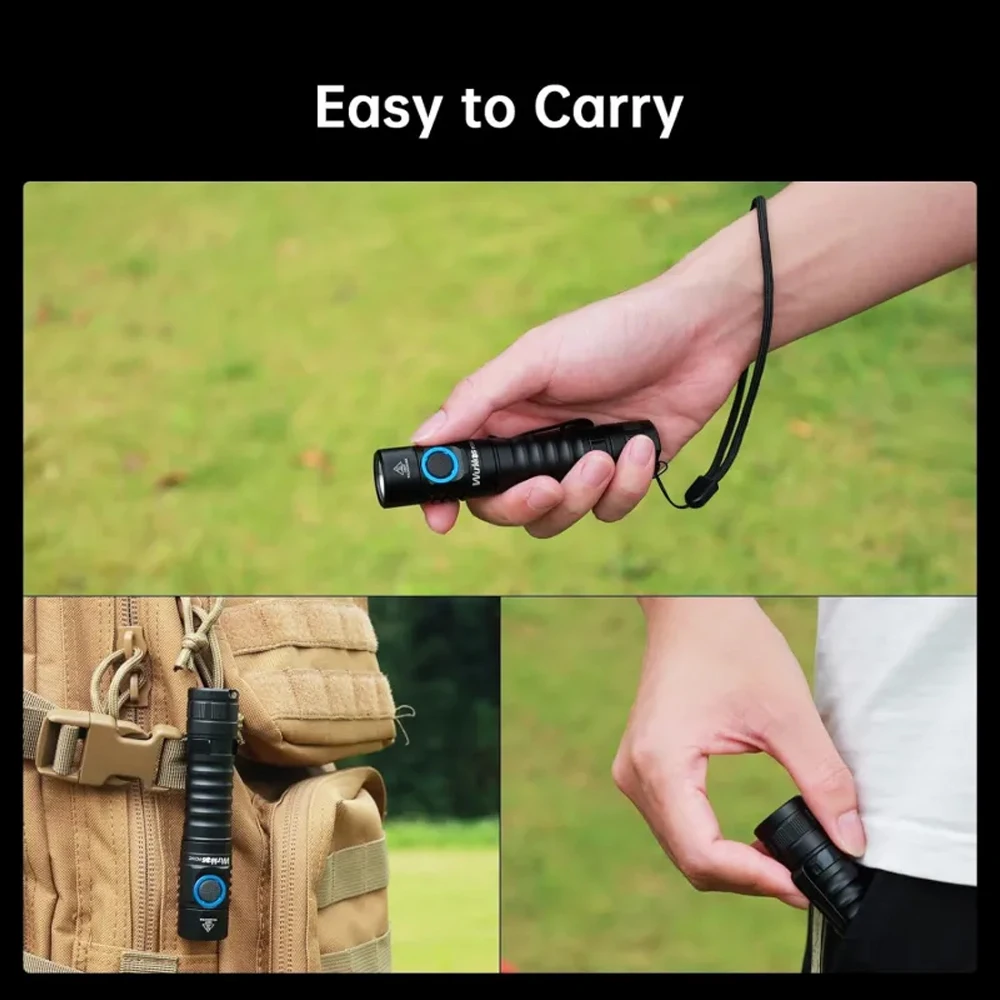 Wurkkos FC11C Nichia 519A Buck Circuit Hiking 18650 Flashlight Max ouput 1200 LM USB C Rechargeable EDC Torch Father's Day Gifts