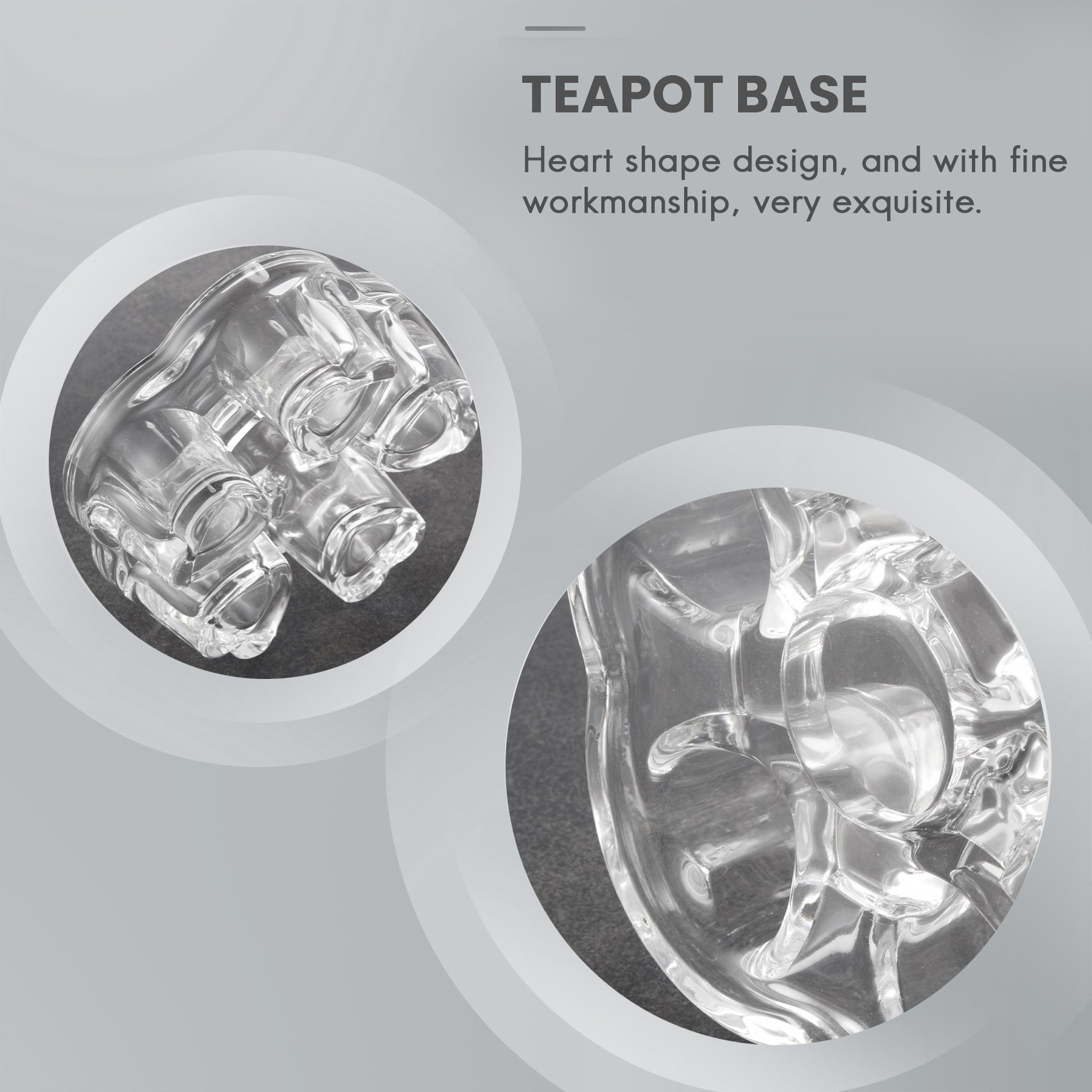 Clear Glass Heat-Resisting Heart Shape Teapot' Warmer Heater Base Candle Holder