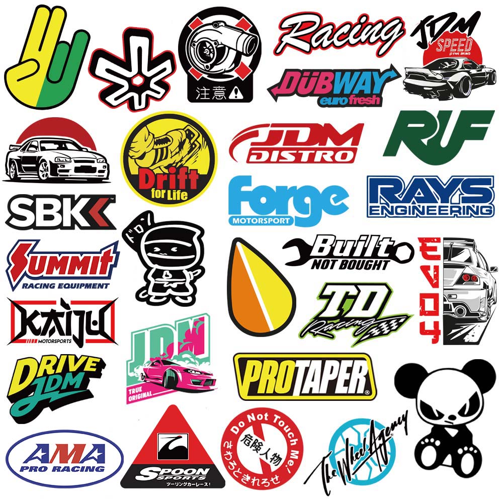 10/20/50/100 pçs legal jdm adesivos carro modificar motocicleta scooter bicicleta skate portátil graffiti decalques de vinil adesivo bomba