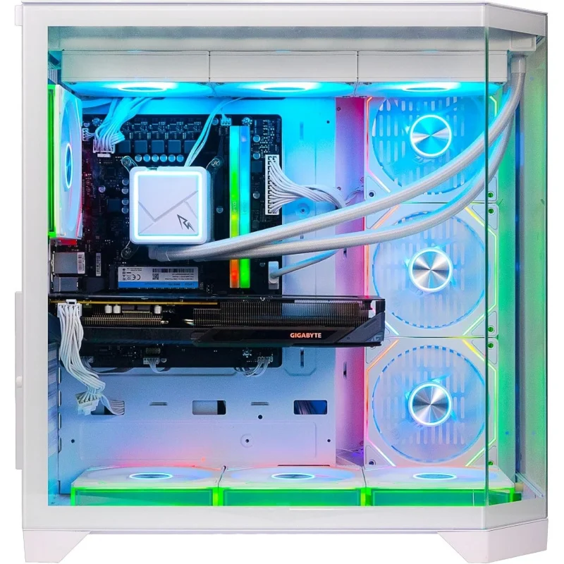 คอมพิวเตอร์เล่นเกม – i7-14700F, RTX 5070 Ti 16GB พร้อมพัดลมระบายความร้อนแบบสามตัว, แรม 32GB DDR5, SSD NVMe 1TB, ระบบระบายความร้อนด้วยน้ำขนาด 360 มม., พาวเวอร์ซัพพลาย 800W, เคส 7 พัดลม ARGB, Wi