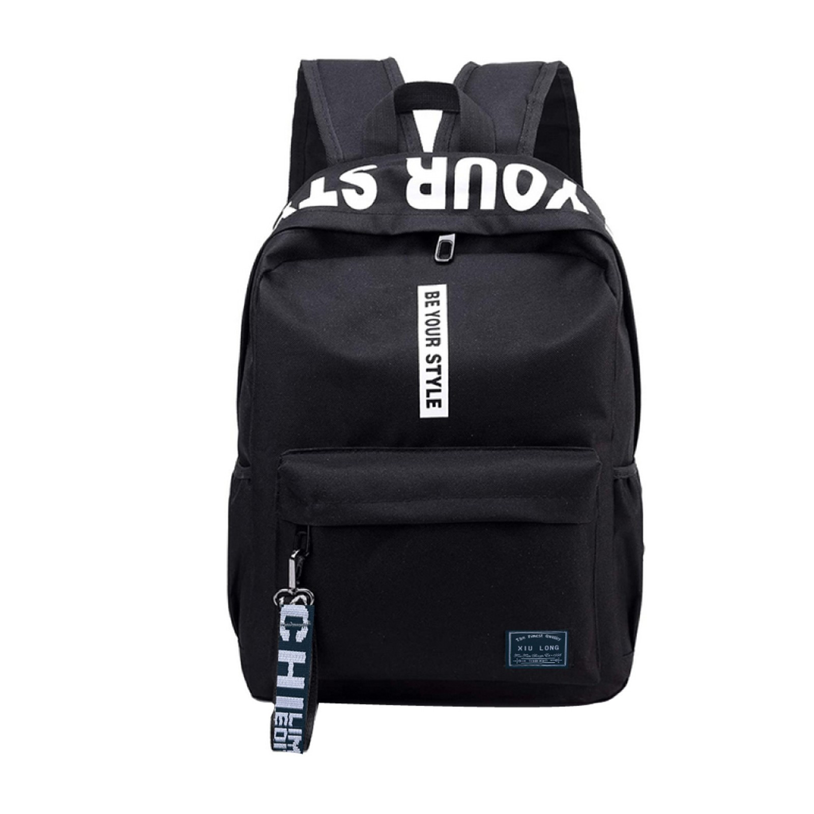 Mochila informal de nailon impermeable de Color sólido de gran capacidad, bolso escolar, mochila informal de nailon impermeable de color sólido