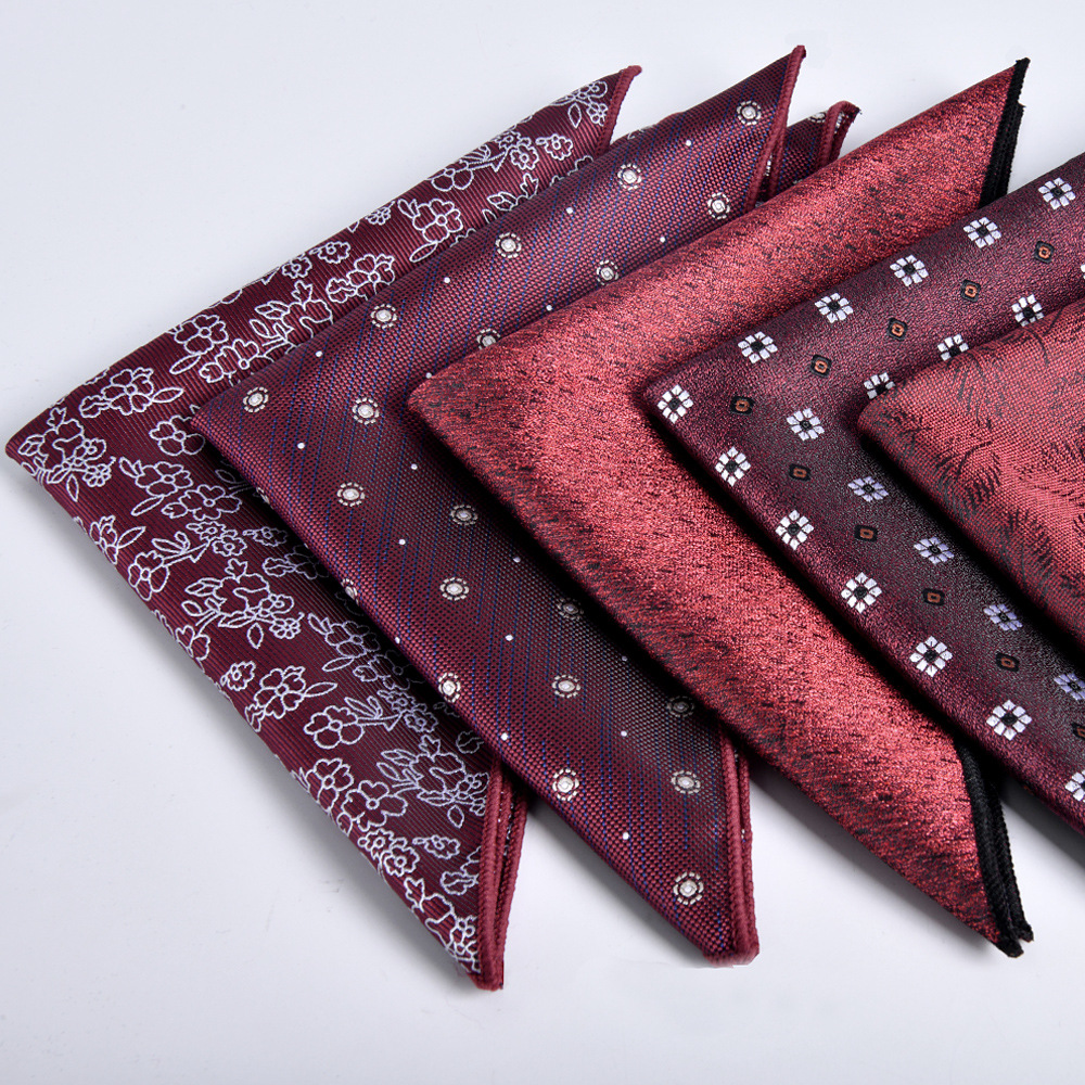 Handkerchief For Men Wine Red Pocket Square Silk Luxury Handkerchief For Wedding