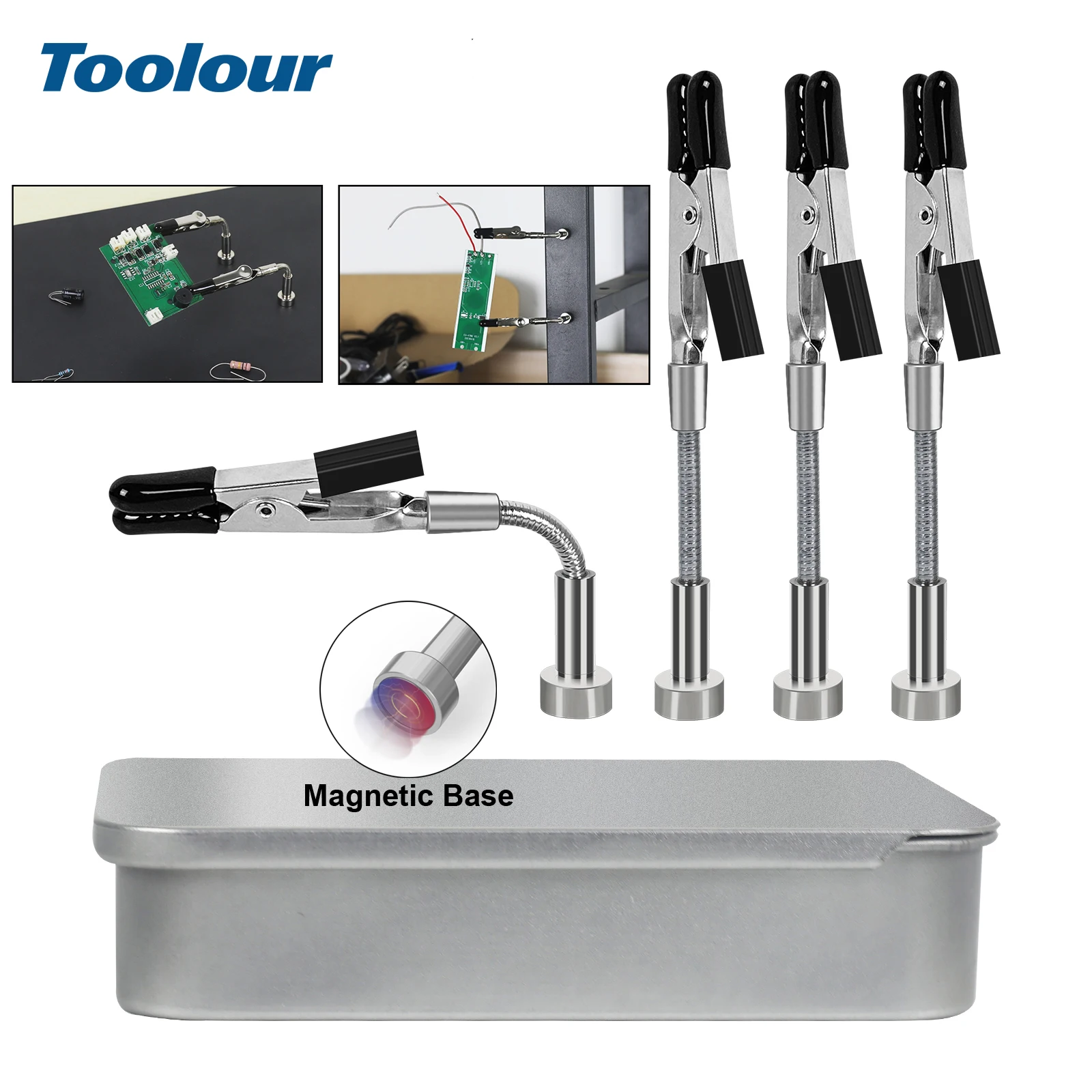 Toolour lutownica pomocne dłonie 4 magnetyczne uniwersalne elastyczne ramię asystent spawania zacisk PCB trzecia ręka narzędzia do naprawy spawania