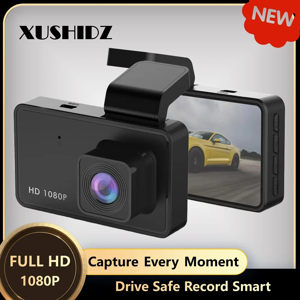 XUSHIDZ Q10 1080P nueva cámara de salpicadero visión nocturna coche DVR grabadora de vehículo cámara de coche sensor G HDR DVR grabación en bucle Dashcam