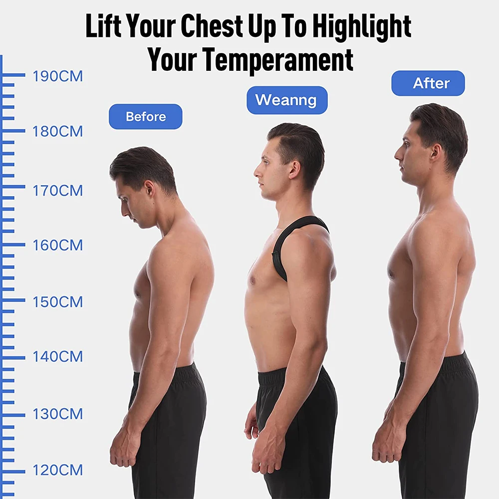 ปรับกลับไหล่ท่าทาง Corrector เข็มขัด Clavicle กระดูกสันหลังสนับสนุนปรับรูปร่างบ้านสํานักงานกีฬาด้านบนคอรั้ง