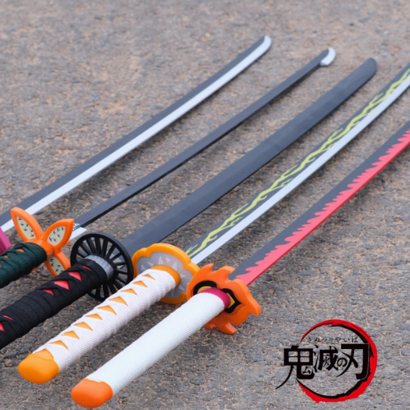 Demon Slayer Katana Original Anime Assembled Sword  Cosplay Props Agatsuma Zenitsu Shinazugawa Sanemi Swords 72cm