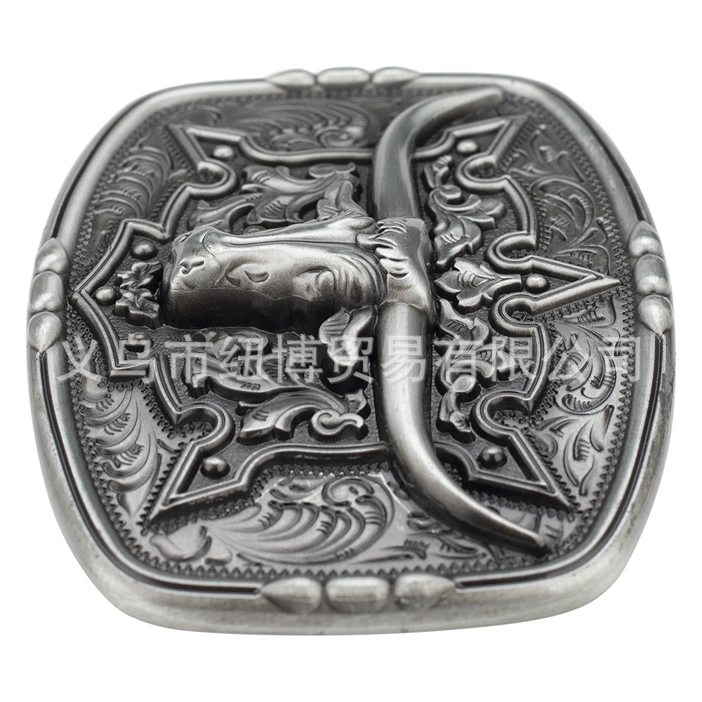 Square Bull Skull Gürtelschnalle Primitives Tribal-Kuh-Totem