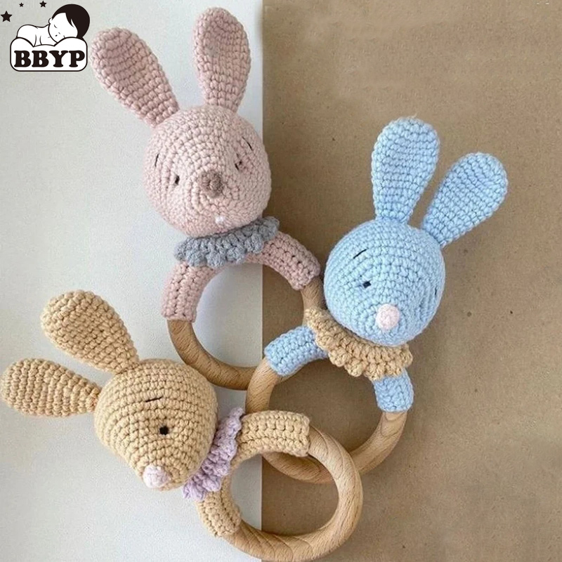 Hochet et Sucette en Forme de Lapin pour Bébé, Ensemble de Bracelet TeWindsor, Produit Mobile pour Landau, Jouets en Bois, 1 Pièce, Livraison Directe