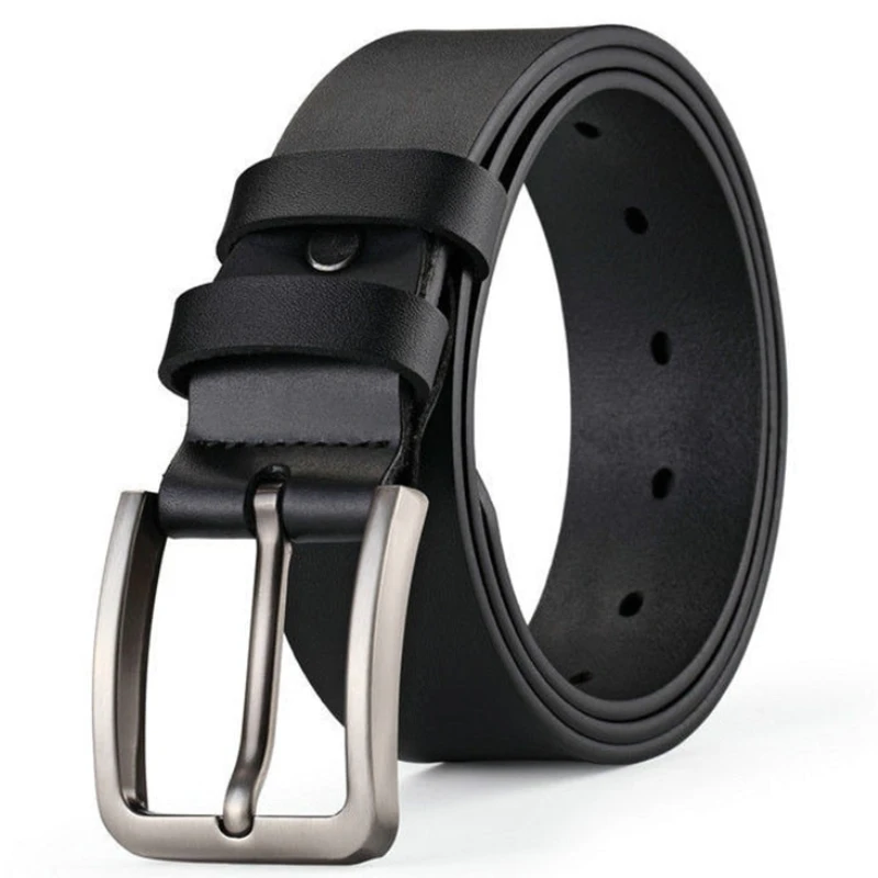 Nuevos cinturones con hebilla cuadrada de aleación para hombres de ocio de negocios, cinturones vaqueros de cuero Pu de diseñador de marca famosa de lujo para hombres