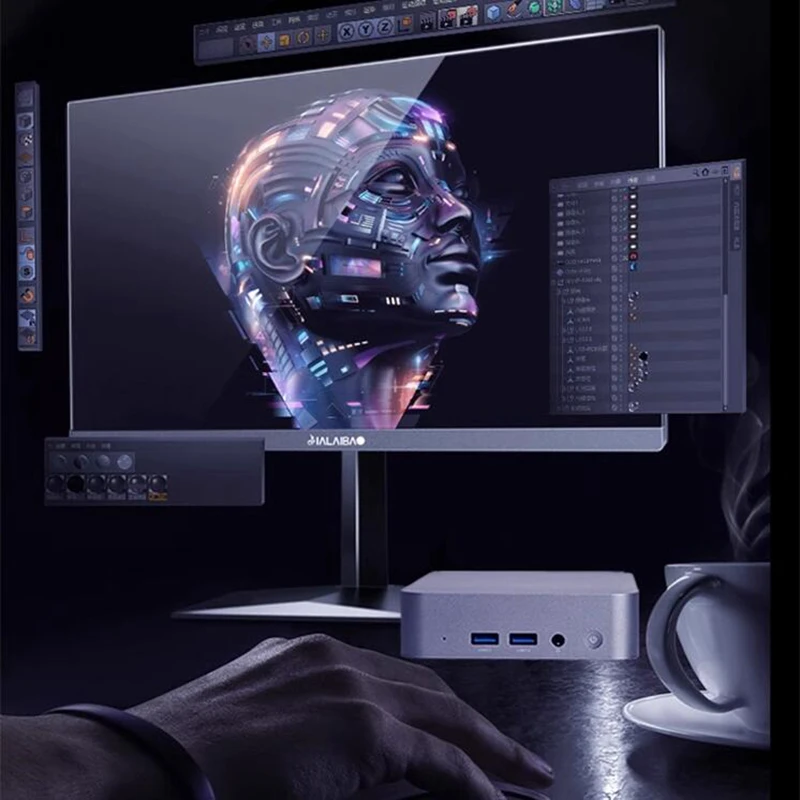 AITTACT New Mini PC Intel core 11th Gen i7-1185G7 Windows 11 DDR4 RAM M.2 2280/2242 SSD 2*HDMI 2*Tpye-C 4 screen output
