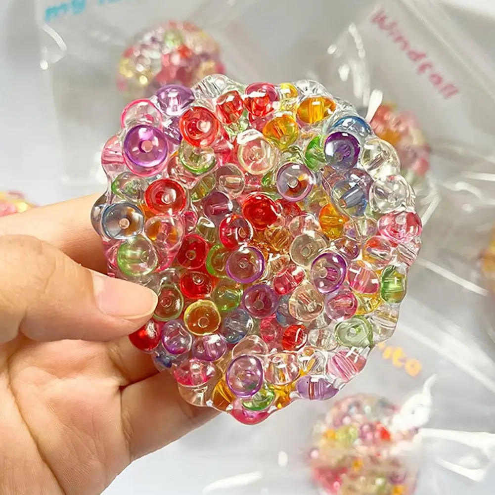 Creative Explosion Beads Squishy Balls Stress Relieving Toys Slow Rebound Toy Fidget Toy Children Decompression Toys