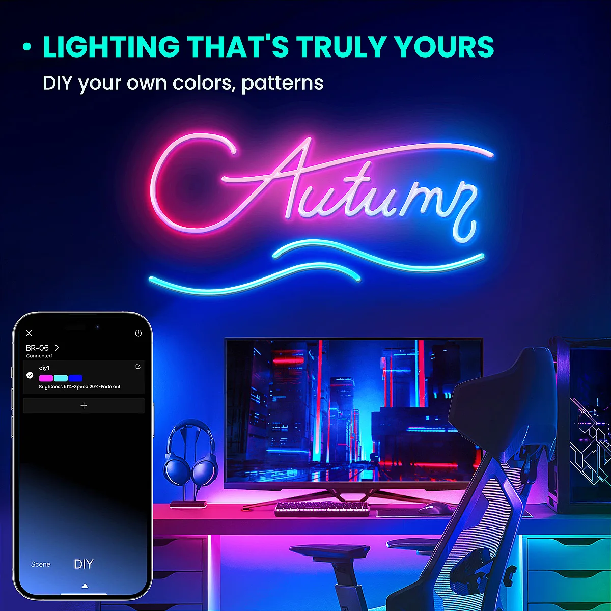 Mexllex RGB LED Neon Rope Lights, Music Sync Control with App/Remote, Flexible Lamp Color Change, Waterproof for Indoor Outdoor