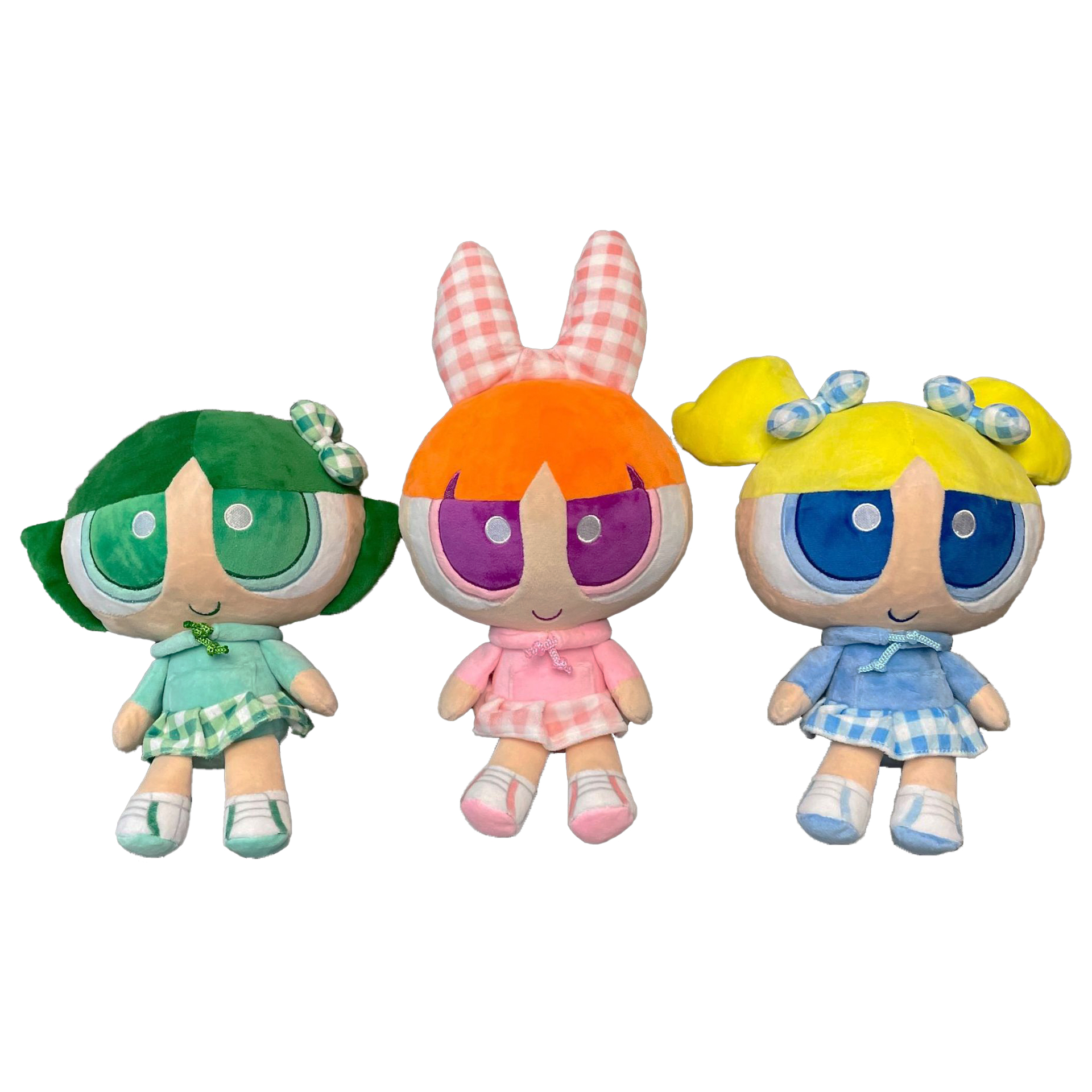 Nowy 3 sztuk 20cm Cartoon anime Powerpuff Girls pluszowe zabawki śliczne kwiat jaskier bąbelki wypchane pluszowe lalki prezenty dla dzieci
