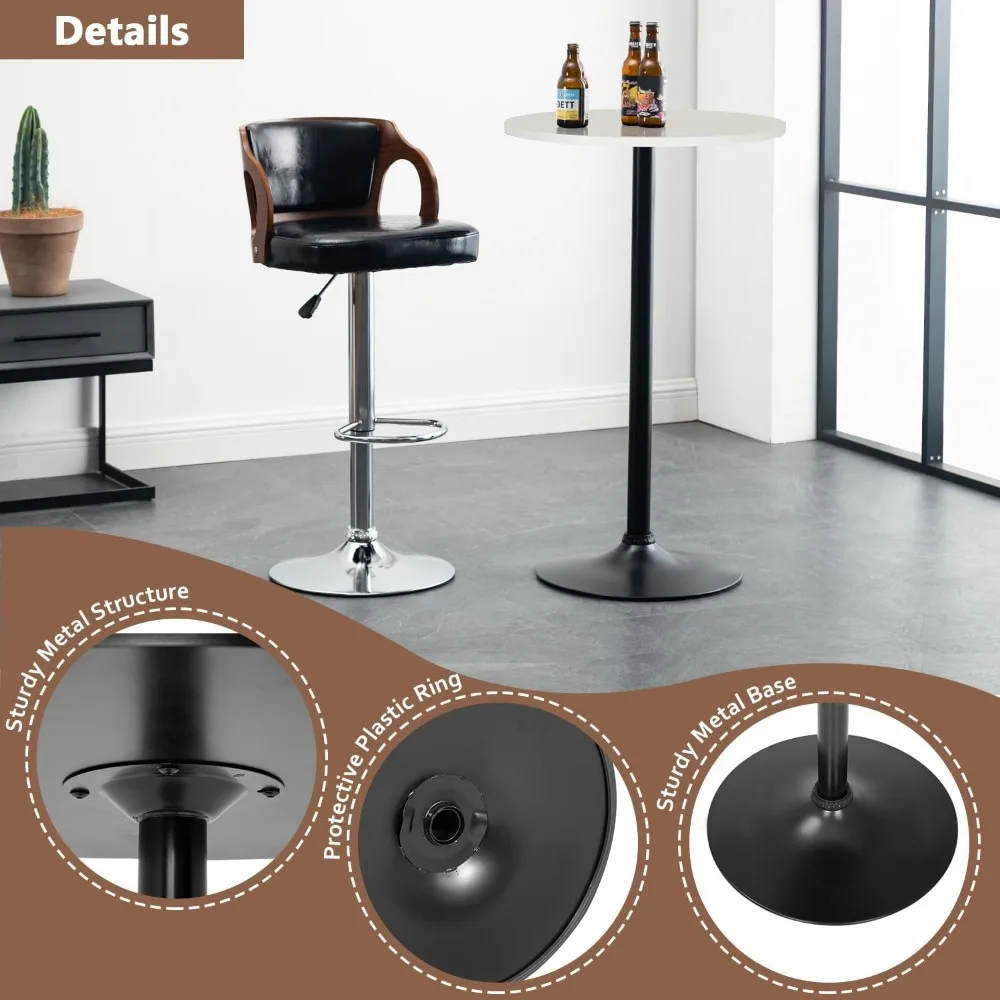 Bar Table 40 Inch Round Table Height Top Pub  Cocktail Table for Home, Kitchen and Dining Room