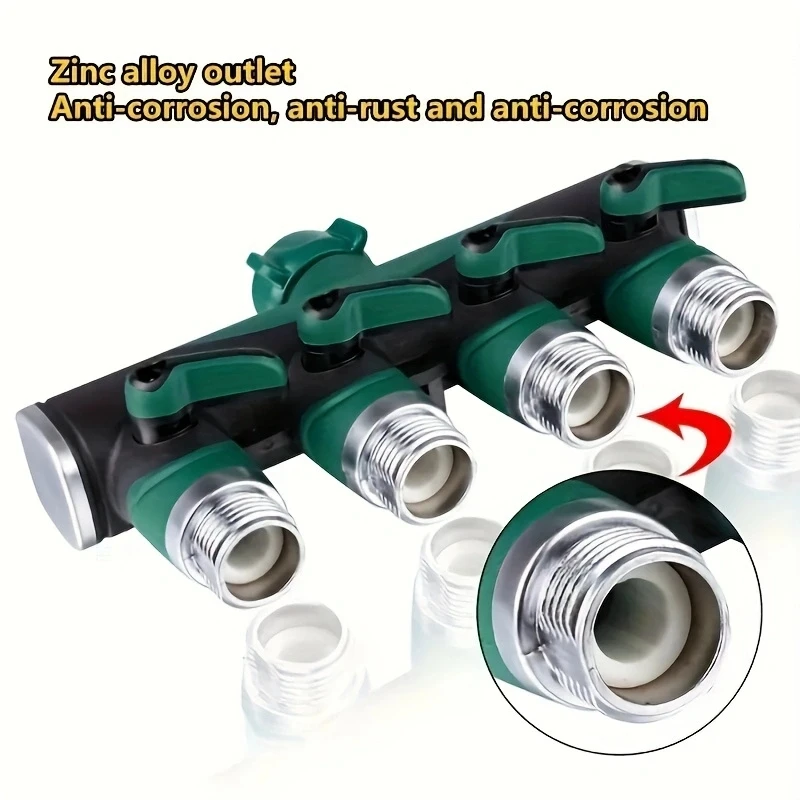 3/4 "4 Way 2 Way Hose Connector Splitter Garden Water Splitter ก๊อกน้ําอะแดปเตอร์ท่อปิดวาล์วสําหรับ Home Garden