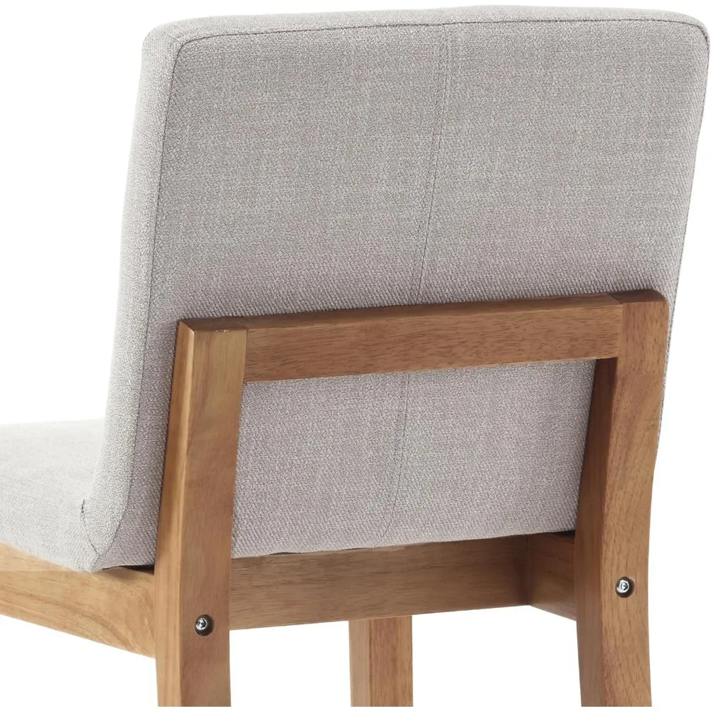 26 Inch Counter Height Bar Stools Set of 2, Upholstered Stools for Kitchen Counter with Back Support Rustic Wooden