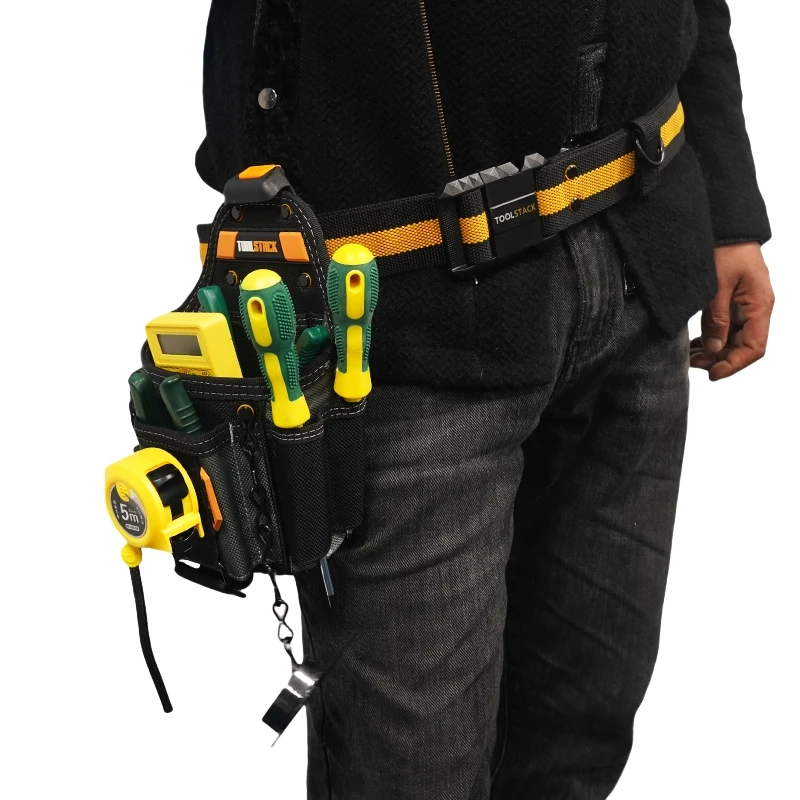 TOOLSTACK Multifunctional Electrician's Pouch High Quality Durable Waist Toolkit Convenient Quick-Hook Small Tools Storage Bag