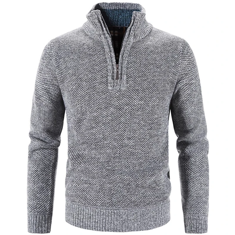 Winter männer Fleece Dicker Pullover Halb Zipper Rollkragen Warme Pullover Qualität Männlich Dünne Gestrickte Wolle Pullover für Frühling