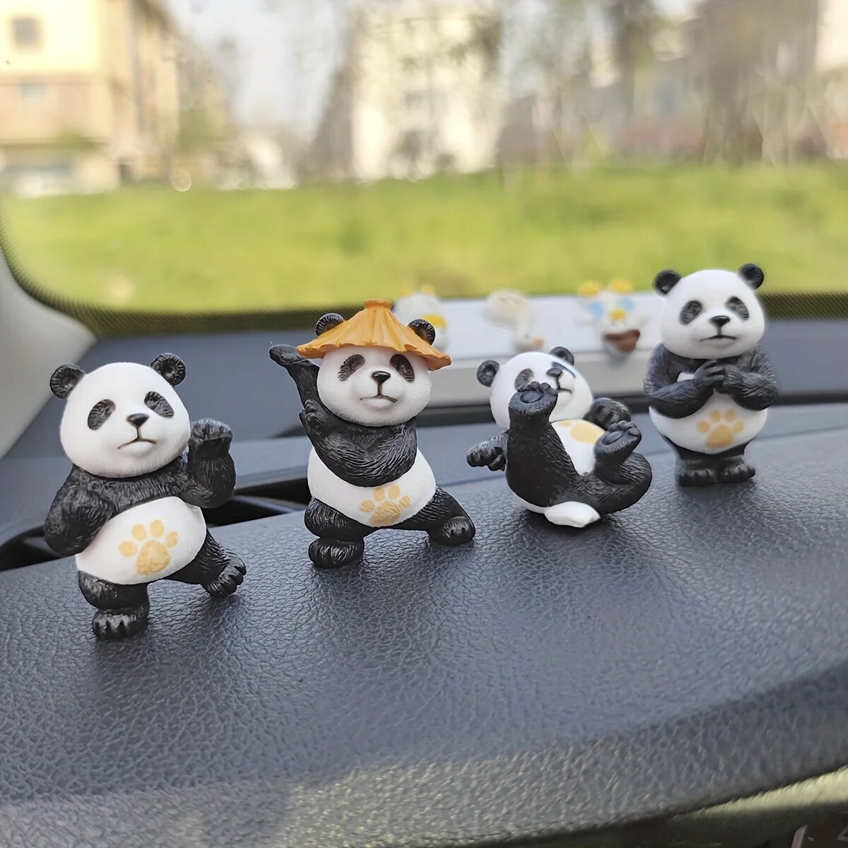 4 teile/satz Panda Design Auto Ornamente Auto Center Konsole Ornamente Büro Schreibtisch Ornamente Kleine Auto Innen Dekoration