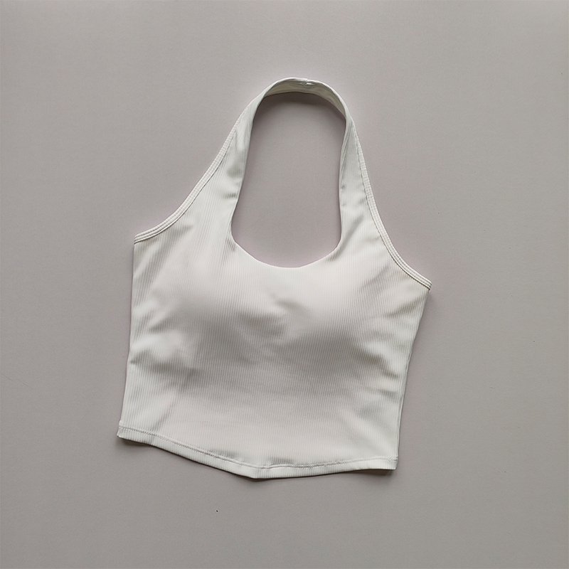 Copa de una pieza para mujer, novedad de verano 2023, Sujetador deportivo a prueba de golpes para correr, sujetador colgante con cuello en la espalda, camiseta sin mangas para Fitness