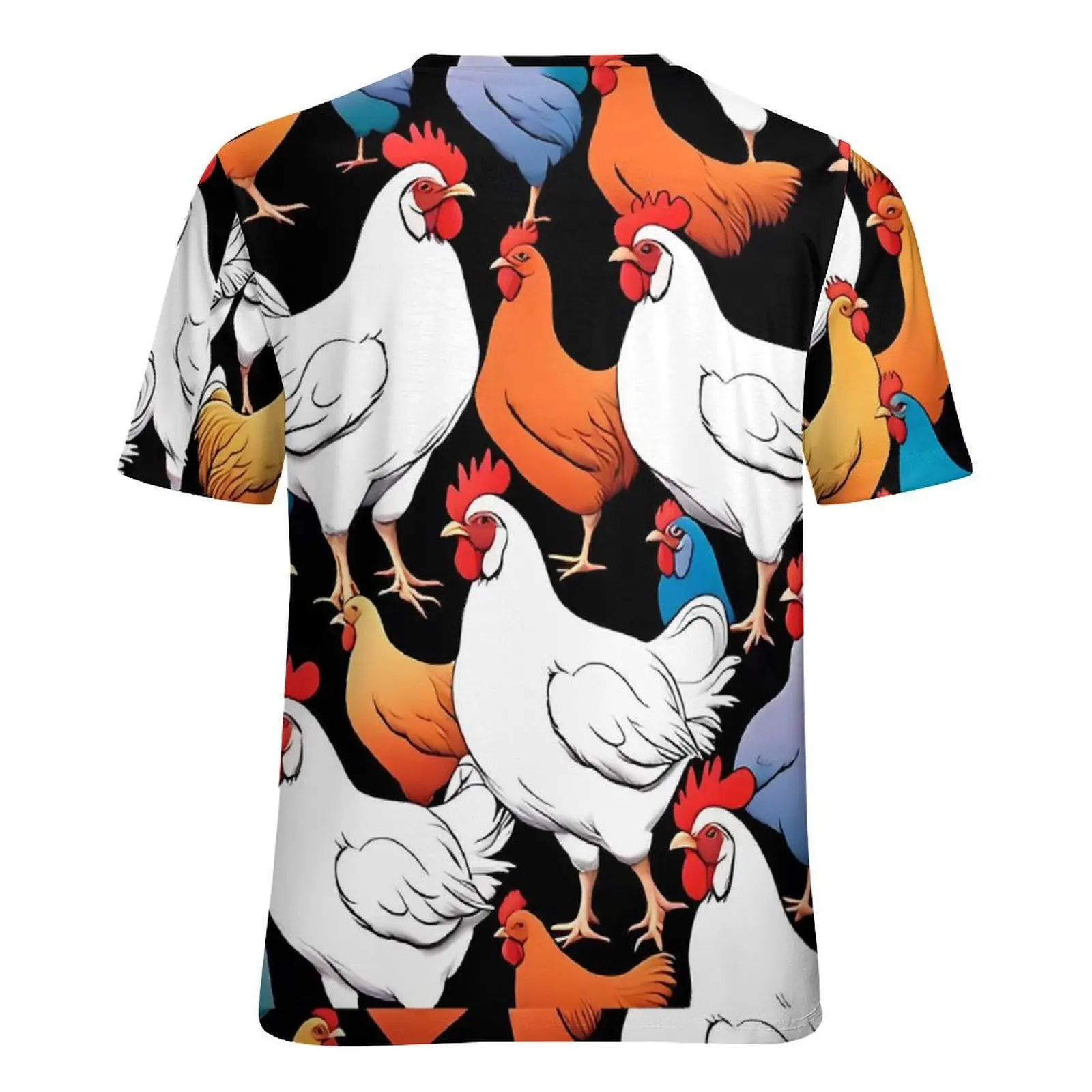 Kaus oblong ayam Chubby, leher O, hewan lucu, kaus ukuran besar, lengan pendek, Kaus klasik, atasan grafis keren pantai wanita