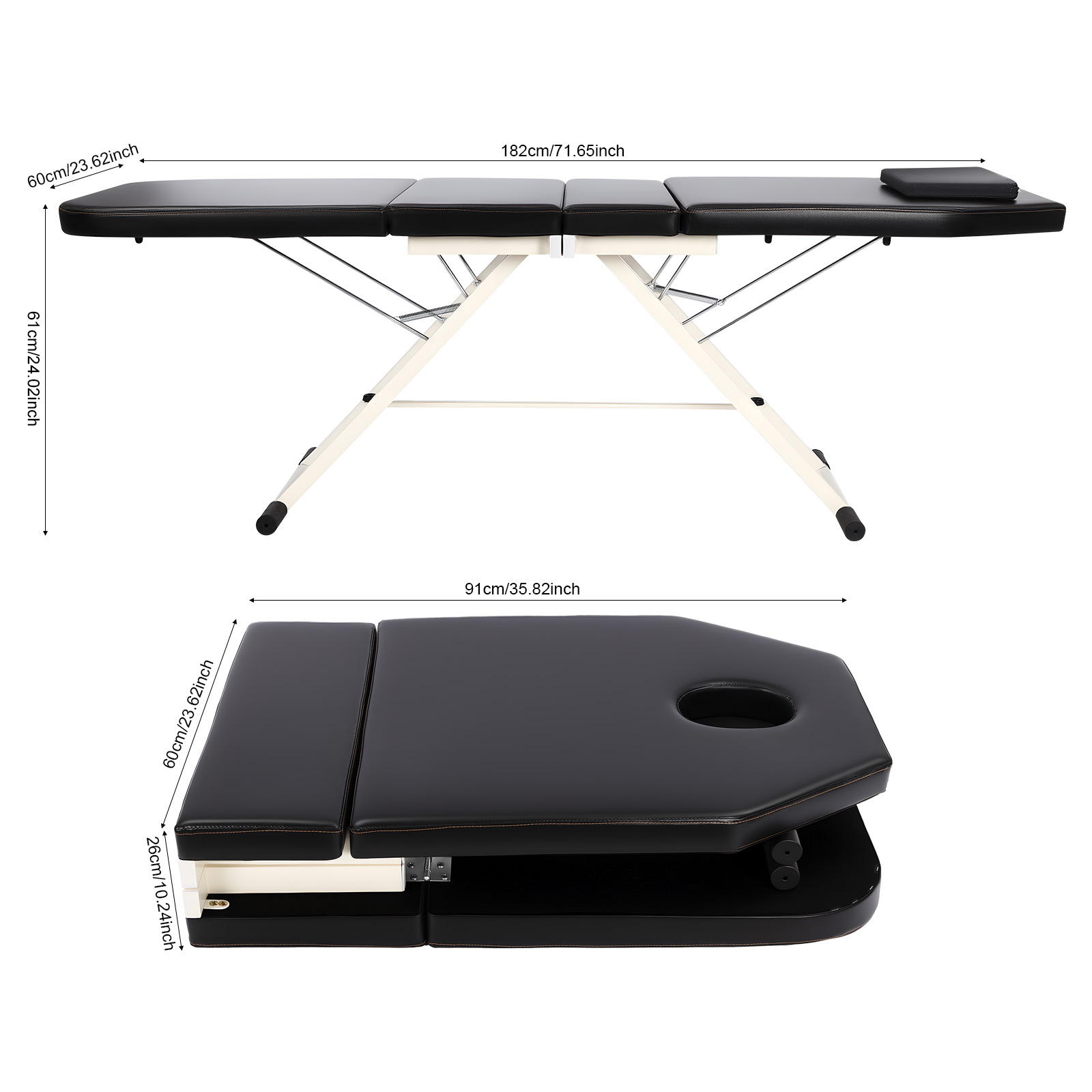 Lit de massage pliable - Fauteuil inclinable portable - Table de massage - Chaise de canapé de lit de tatouage - pour spa de salon de beauté