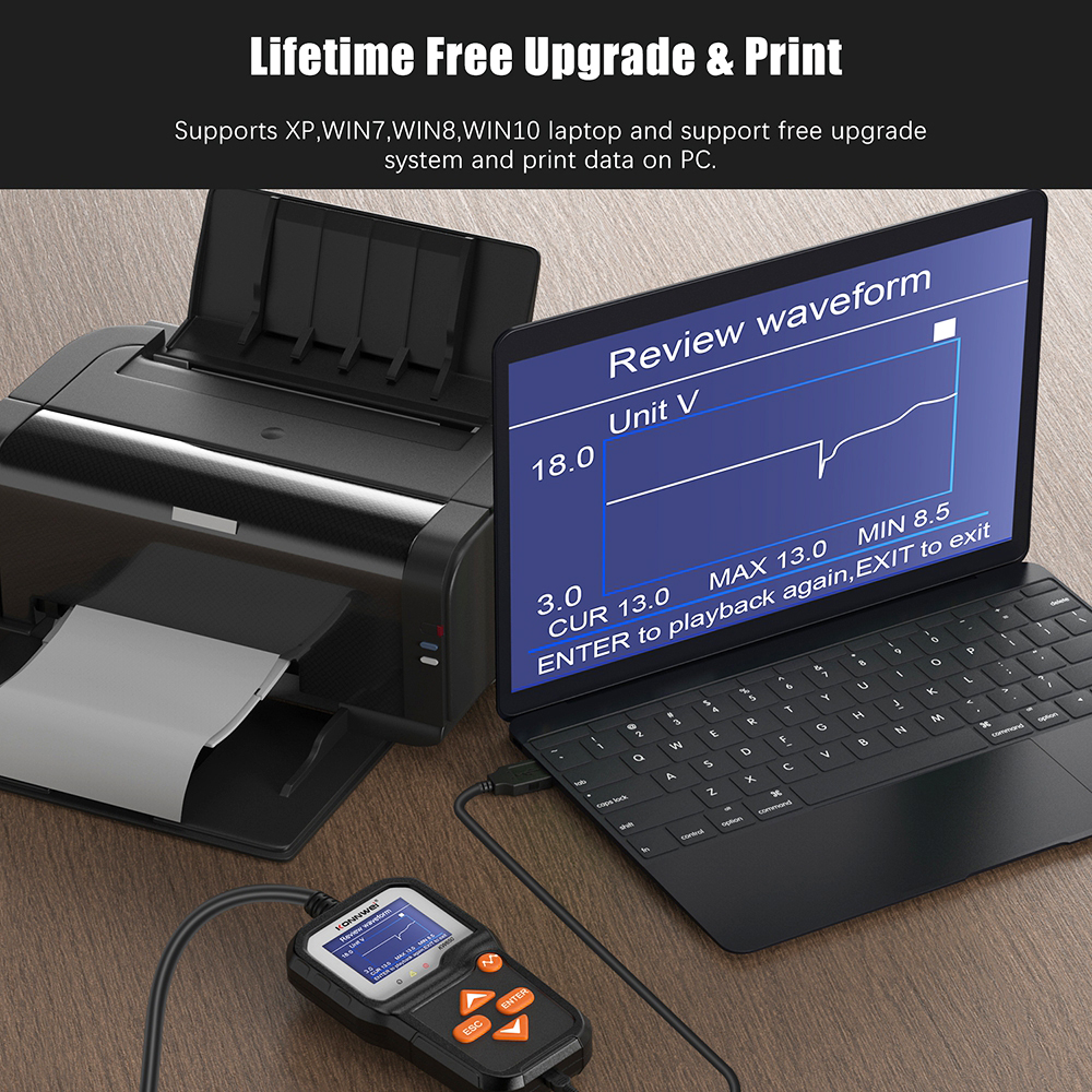 KONNWEI KW650 車オートバイバッテリーテスター 6V 12V 自動バッテリーアナライザー 100 に 2000 CCA 車モトクランキング充電テストツール