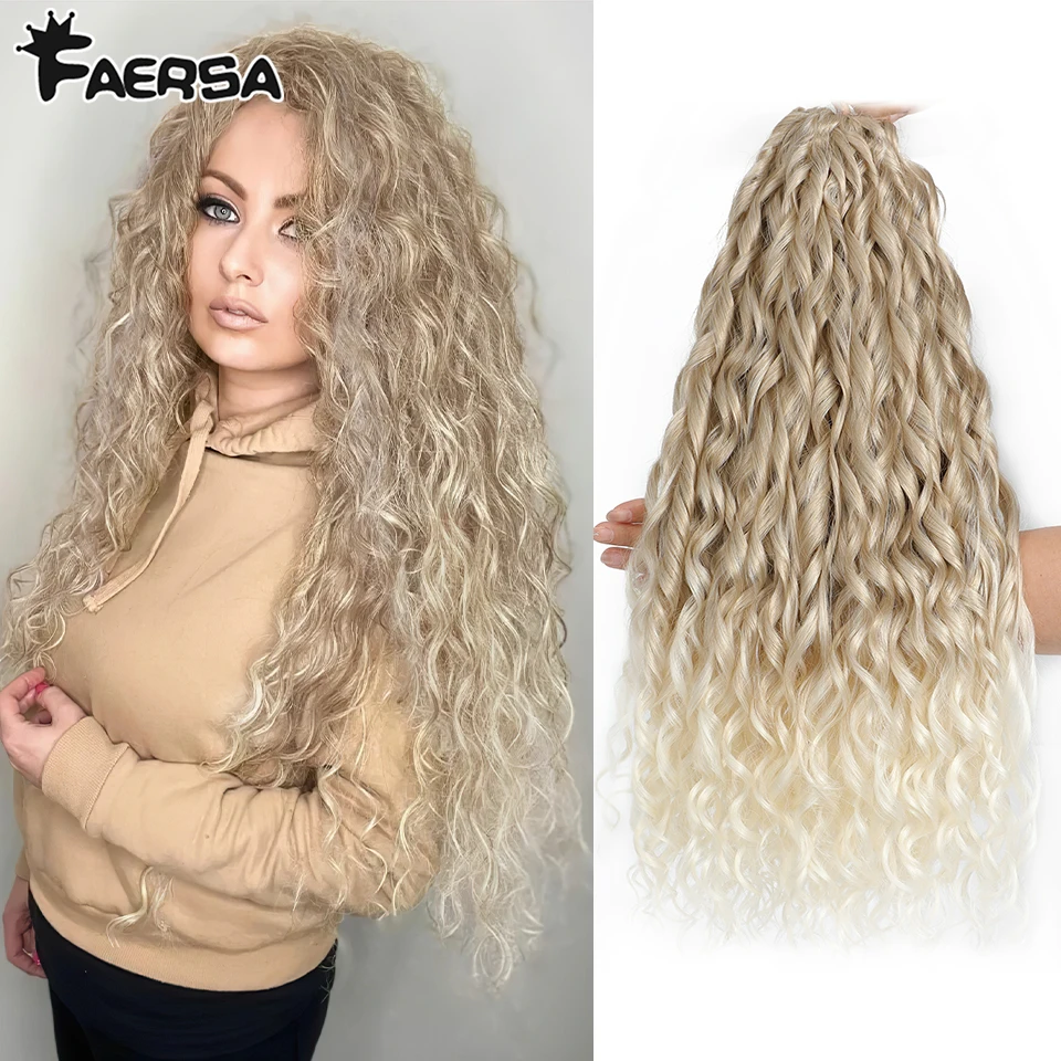เจสสิก้าผม Deep Wave Twist ถักโครเชต์ผม Braid Afro Curl Ombre สีบลอนด์สีชมพูลึก Wavy Braiding Hair Extension สําหรับผู้หญิง